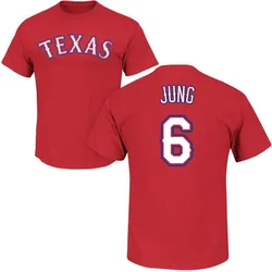 Josh Jung Texas Rangers Men's Red Roster Name & Number T-Shirt -